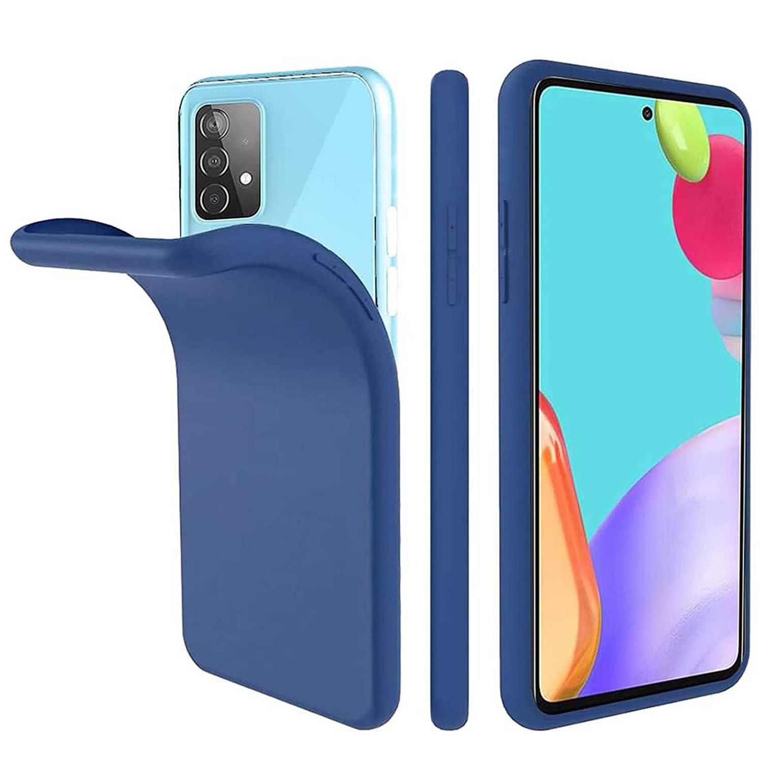 Husa premium Techsuit - Soft Edge Silicone - Samsung Galaxy A72 5G - Denim Blue fotografia produsului View 3 L