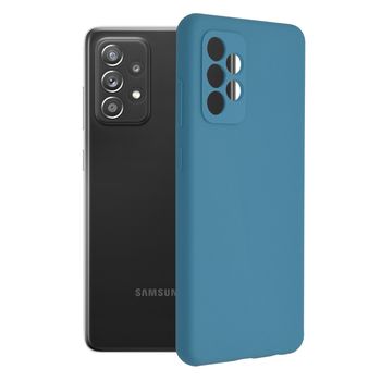 Husa premium techsuit - soft edge silicone - samsung galaxy a72 5g - denim blue