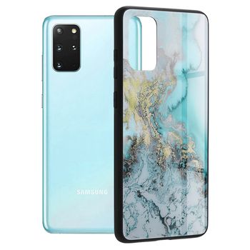 Husa cu spate din sticla techsuit - glaze series - samsung galaxy s20 plus - blue ocean