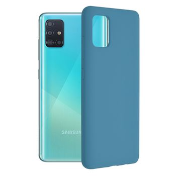 Husa premium techsuit - soft edge silicone - samsung galaxy a51 - denim blue
