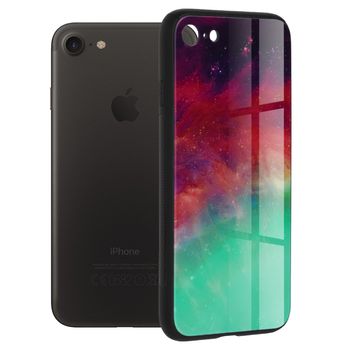 Husa cu spate din sticla techsuit - glaze series - iphone 7 - fiery ocean