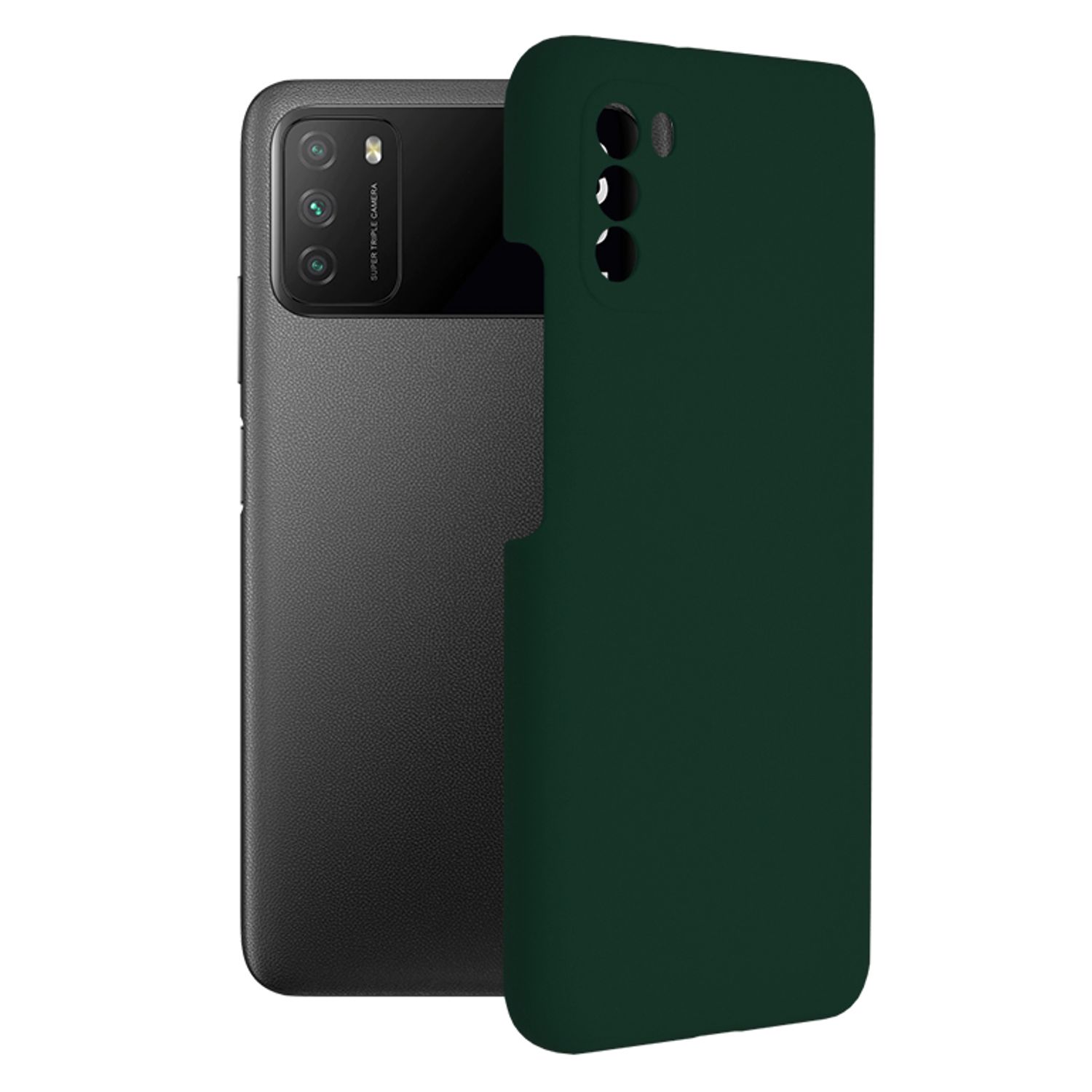 Husa premium Techsuit - Soft Edge Silicone - Xiaomi Poco M3 - Dark Green fotografia produsului