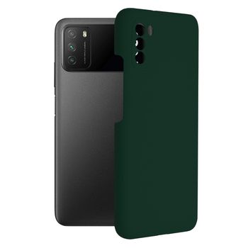 Husa premium techsuit - soft edge silicone - xiaomi poco m3 - dark green