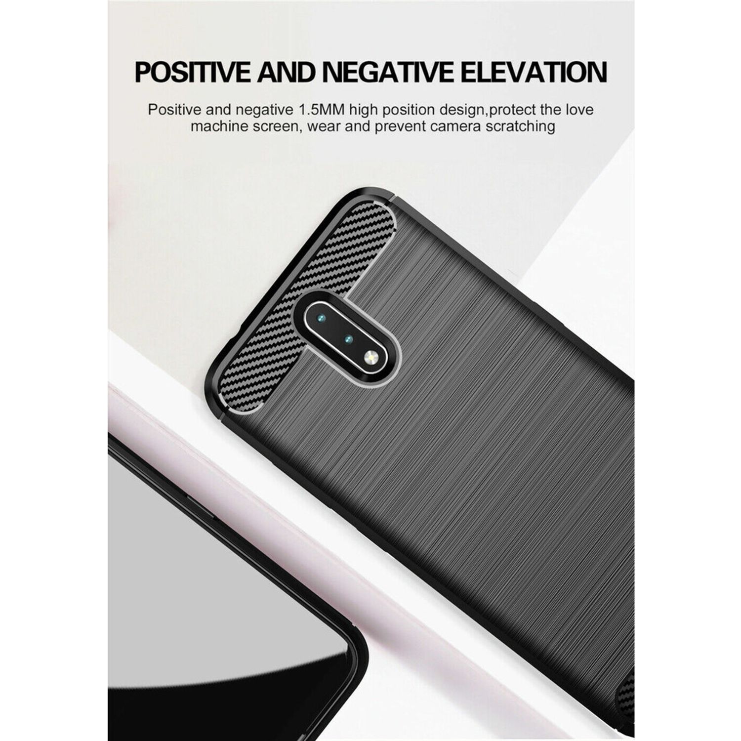 Husa Techsuit - Carbon Silicone - Nokia 2.3 - Black fotografia produsului View 3 L