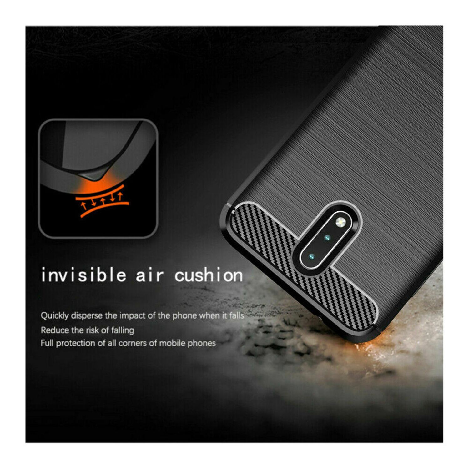 Husa Techsuit - Carbon Silicone - Nokia 2.3 - Black fotografia produsului View 2 L