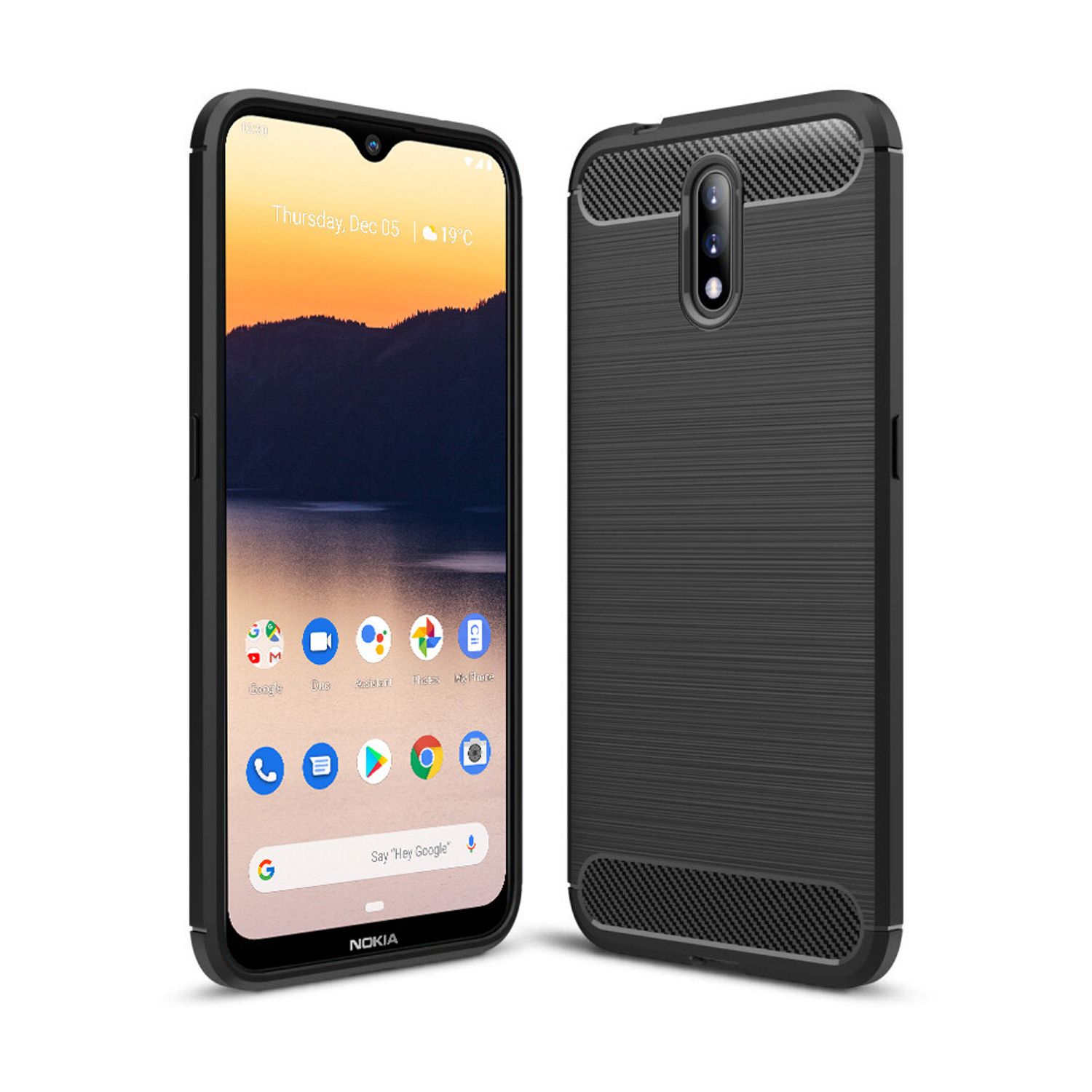 Husa Techsuit - Carbon Silicone - Nokia 2.3 - Black fotografia produsului
