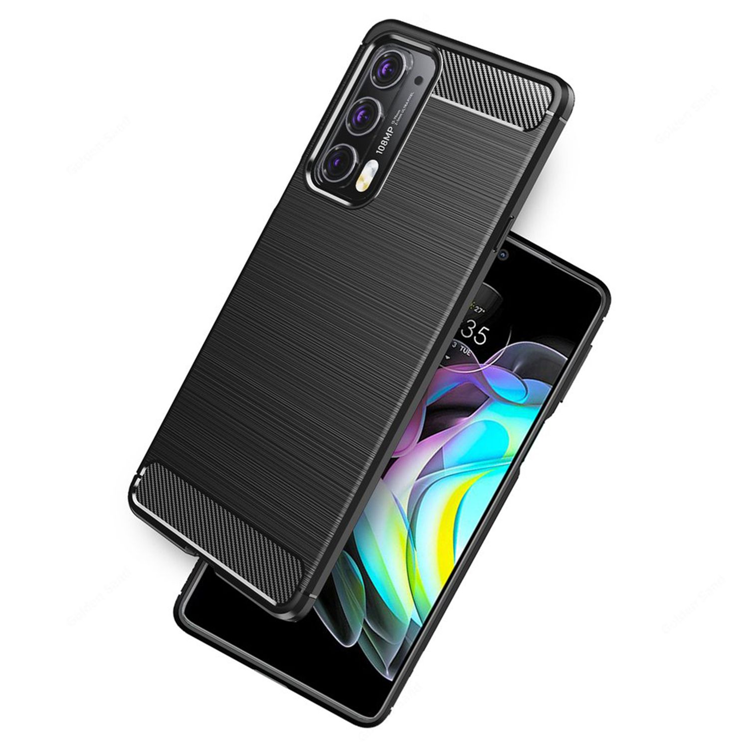 Husa Techsuit - Carbon Silicone - Motorola Moto Edge 20 - Black fotografia produsului View 3 L