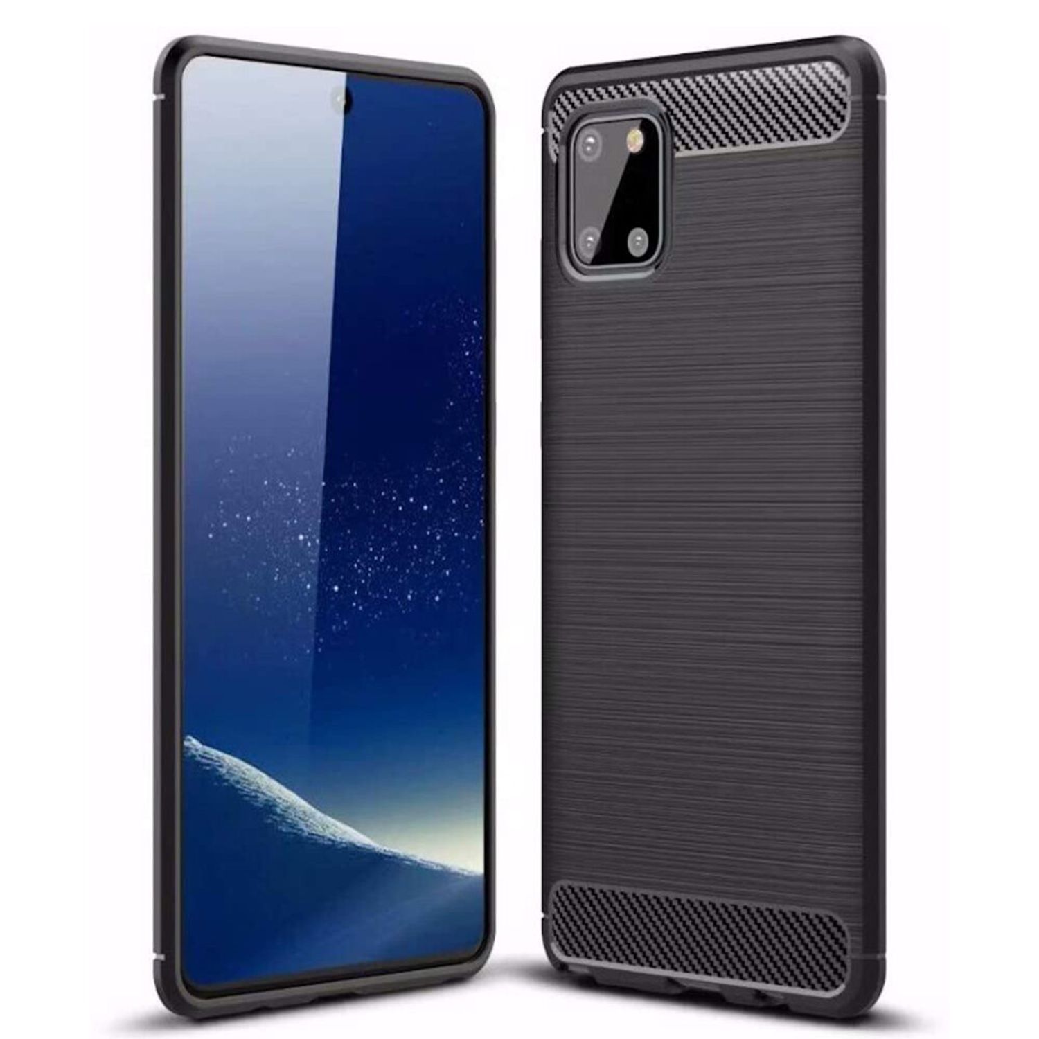 Husa Techsuit - Carbon Silicone - Samsung Galaxy Note 10 Lite - Black fotografia produsului