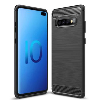 Husa techsuit - carbon silicone - samsung galaxy s10 plus - black
