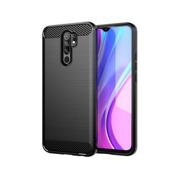 Husa techsuit - carbon silicone - xiaomi redmi 9 - black