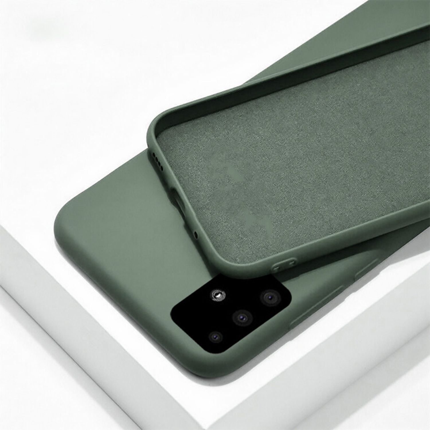 Husa premium Techsuit - Soft Edge Silicone - Samsung Galaxy A51 - Dark Green fotografia produsului View 3 L