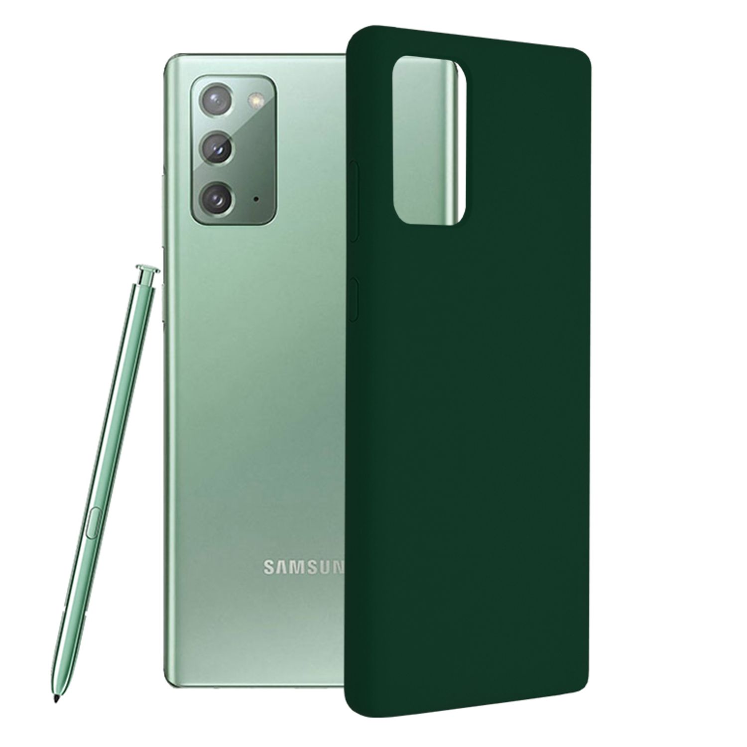 Husa premium Techsuit - Soft Edge Silicone - Samsung Galaxy Note 20 - Dark Green fotografia produsului