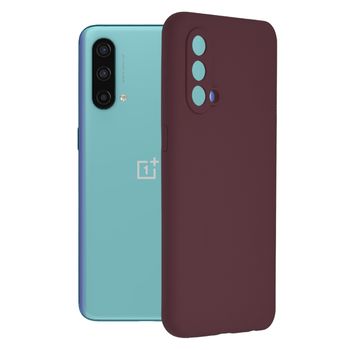 Husa premium techsuit - soft edge silicone - oneplus nord ce 5g - plum violet