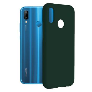 Husa premium techsuit - soft edge silicone - huawei p20 lite - dark green