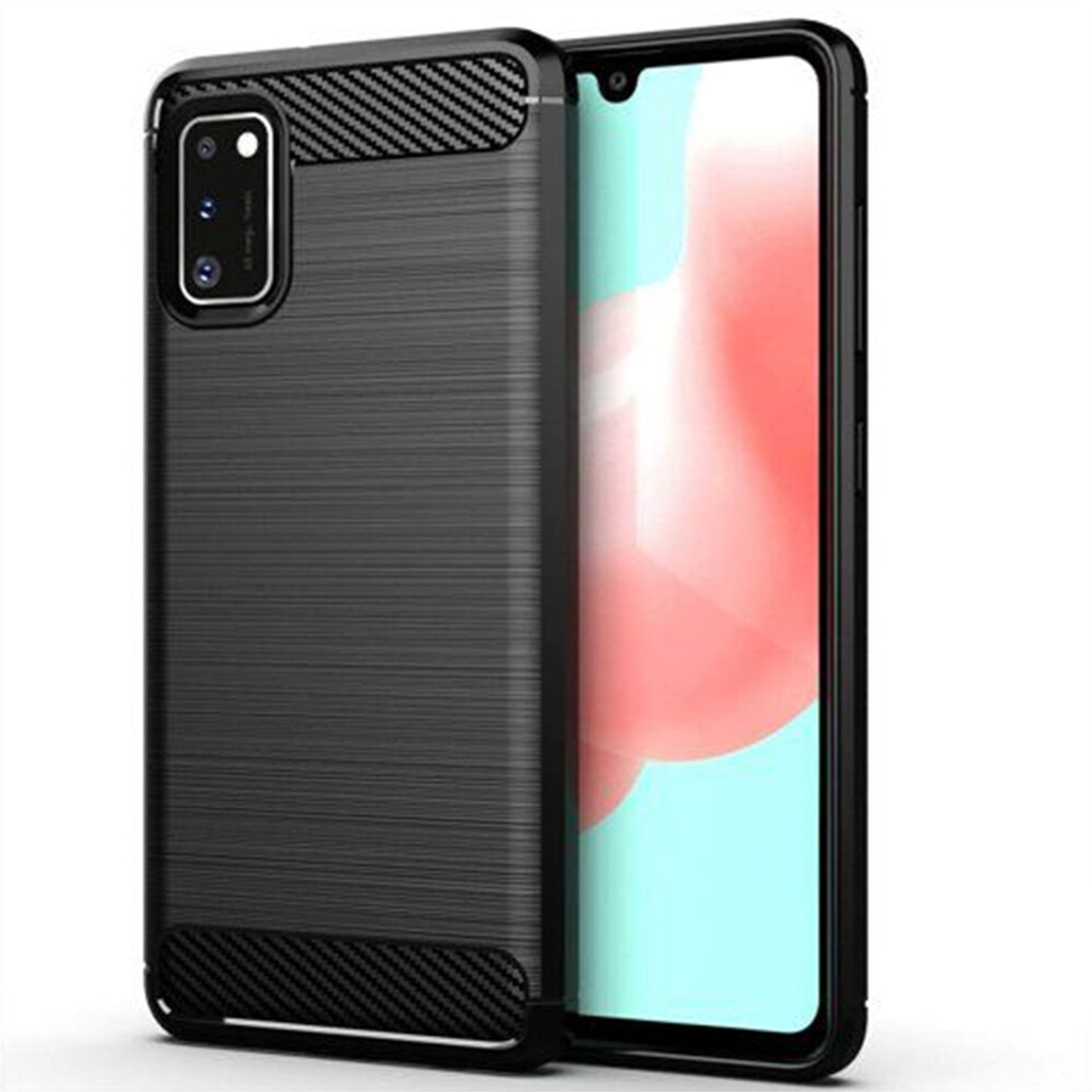 Husa Techsuit - Carbon Silicone - Samsung Galaxy A41 - Black fotografia produsului