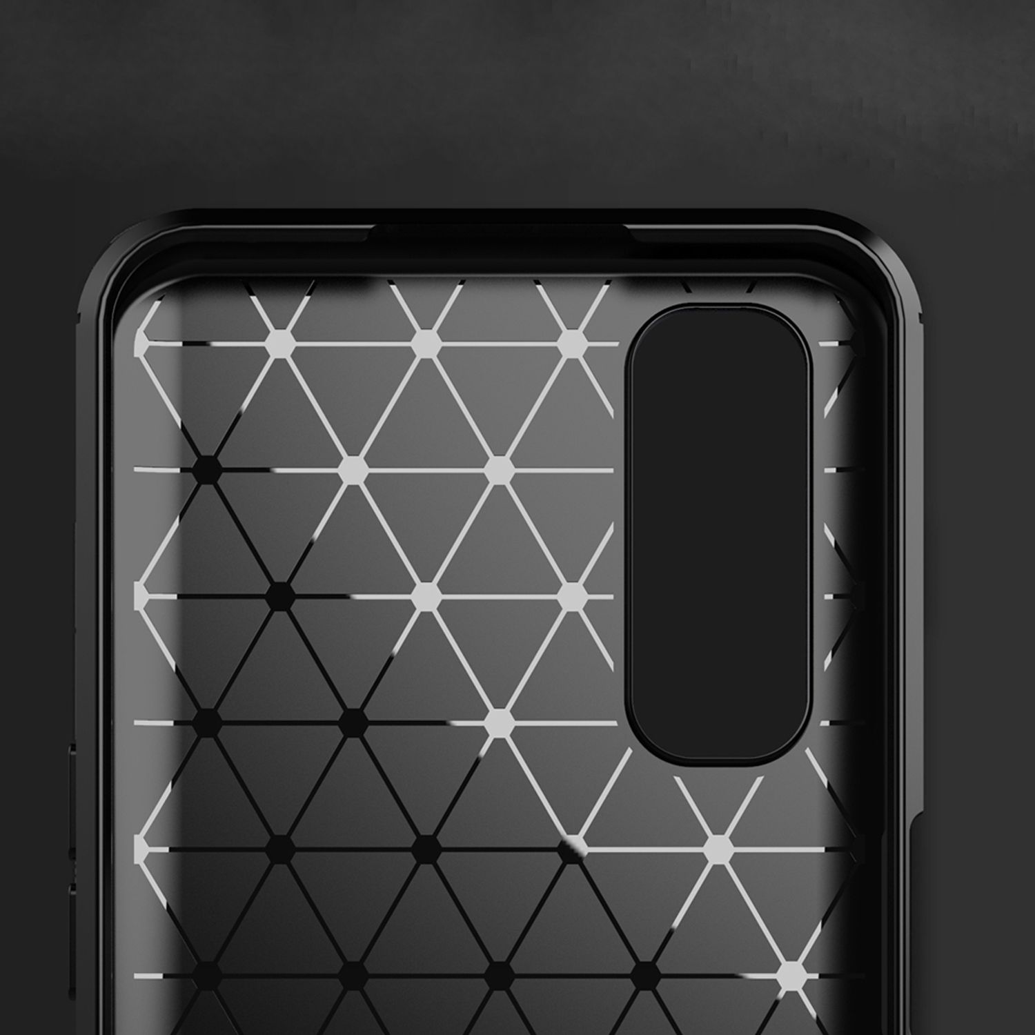 Husa Techsuit - Carbon Silicone - Realme 7 - Black fotografia produsului View 3 L
