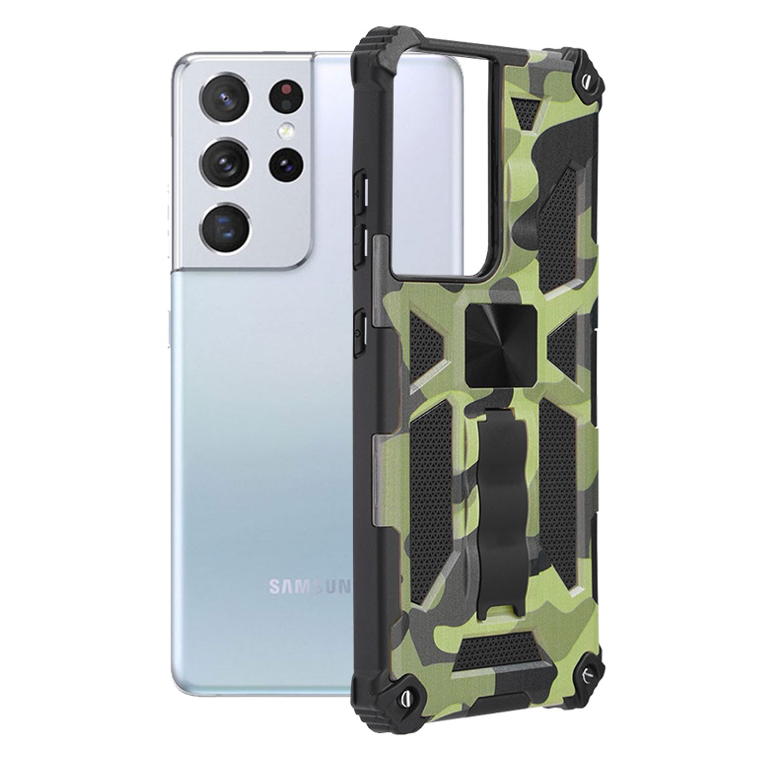 Husa antisoc Techsuit - Blazor Series - Samsung Galaxy S21 Ultra - Camo Lime fotografia produsului