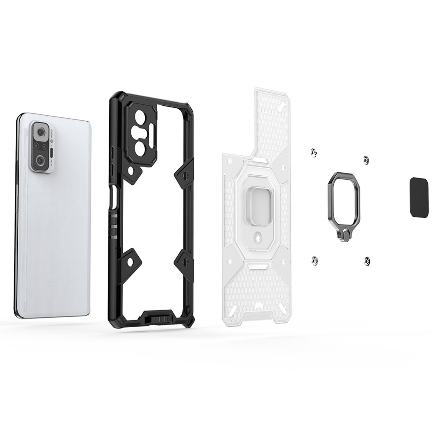 Husa Techsuit - Honeycomb Armor - Xiaomi Redmi Note 10 Pro - negru fotografia produsului View 3 L
