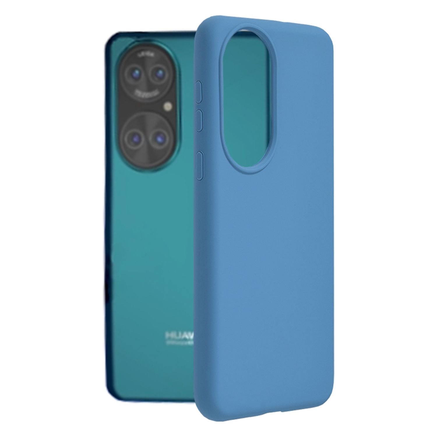Husa premium Techsuit - Soft Edge Silicone - Huawei P50 - Denim Blue fotografia produsului