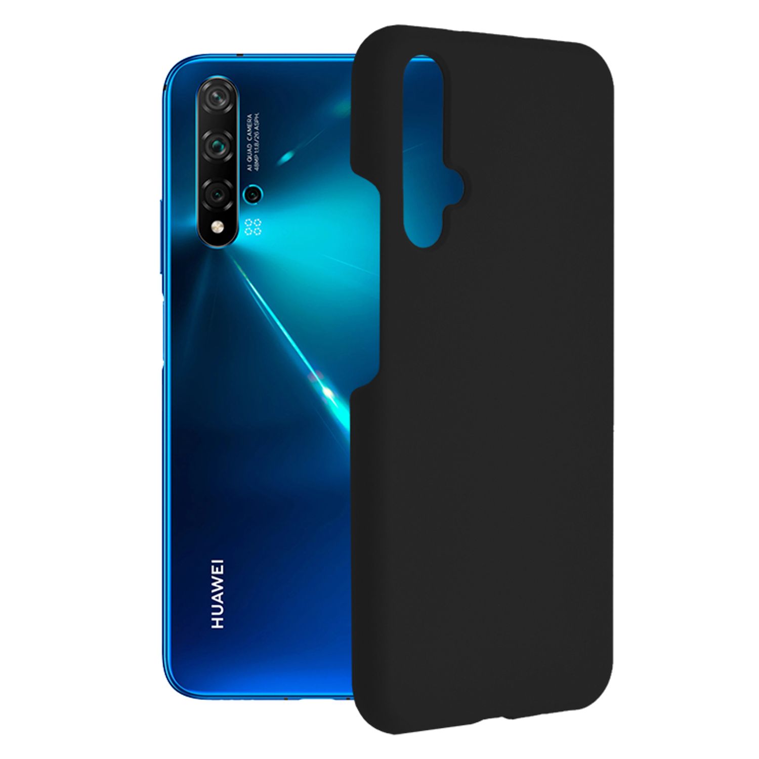 Husa premium Techsuit - Soft Edge Silicone - Huawei Nova 5T / Honor 20 - Black fotografia produsului