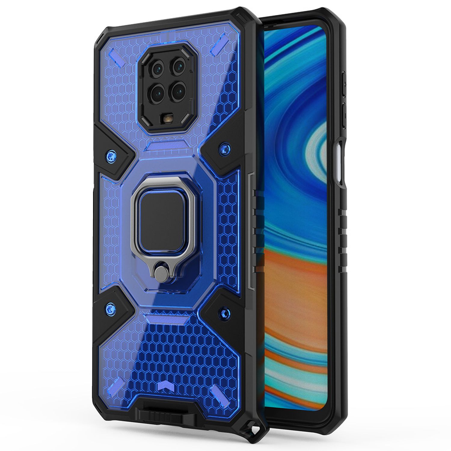Husa Techsuit - Honeycomb Armor - Xiaomi Redmi Note 9S / Note 9 Pro / Note 9 Pro Max - albastru fotografia produsului