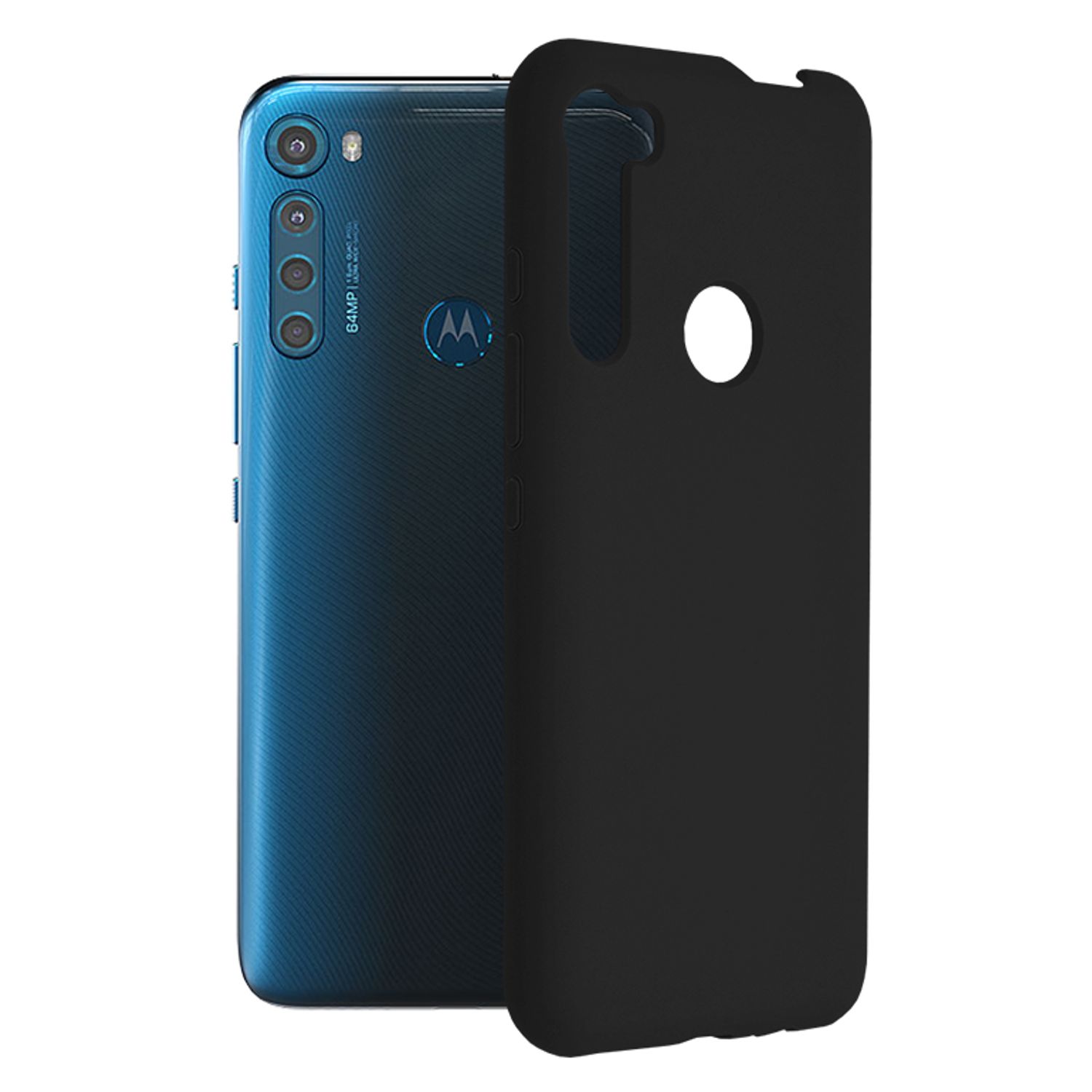 Husa premium Techsuit - Soft Edge Silicone - Motorola One Fusion Plus - Black fotografia produsului