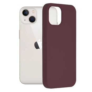 Husa premium techsuit - soft edge silicone - iphone 13 mini - plum violet