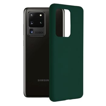 Husa premium techsuit - soft edge silicone - samsung galaxy s20 ultra - dark green