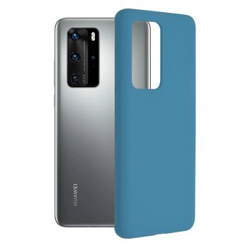 Husa premium techsuit - soft edge silicone - huawei p40 pro - denim blue