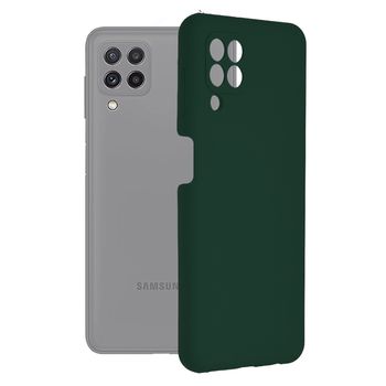 Husa premium techsuit - soft edge silicone - samsung galaxy a22 4g - dark green