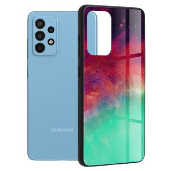 Husa cu spate din sticla techsuit - glaze series - samsung galaxy a52 5g - fiery ocean