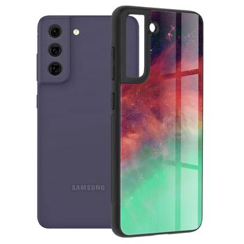 Husa cu spate din sticla techsuit - glaze series - samsung galaxy s21 fe - fiery ocean