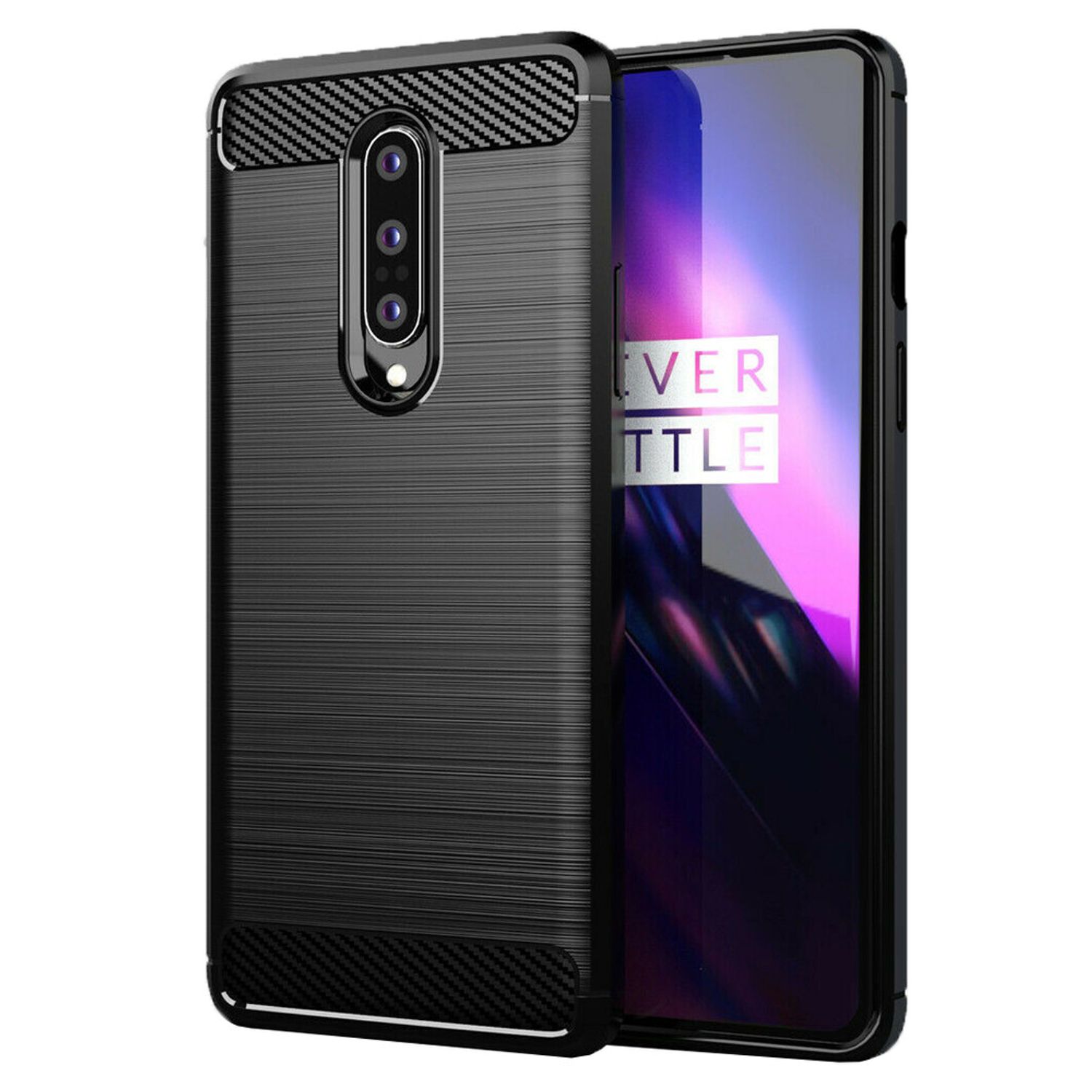 Husa Techsuit - Carbon Silicone - OnePlus 8 - Black fotografia produsului