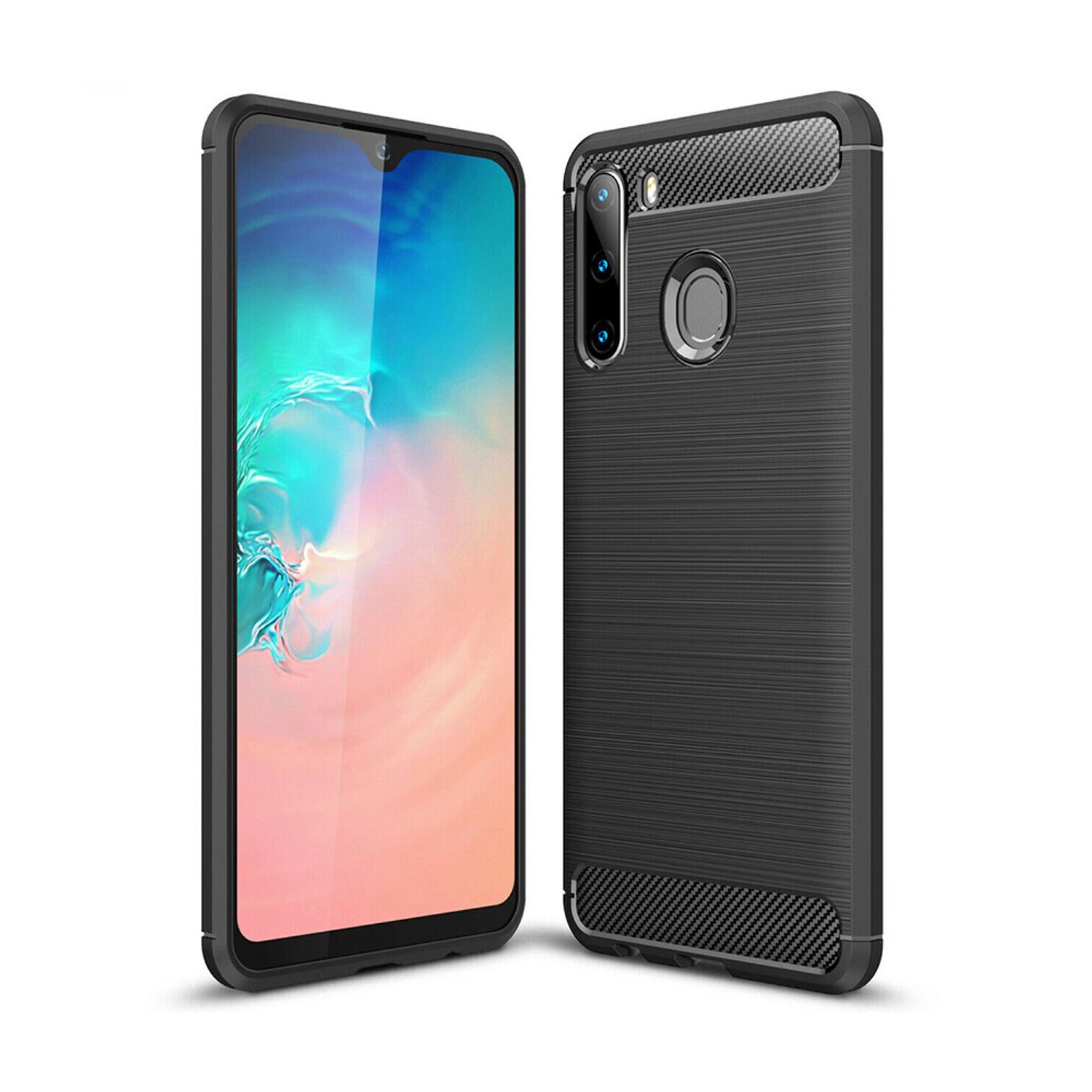 Husa Techsuit - Carbon Silicone - Samsung Galaxy A21 - Black fotografia produsului