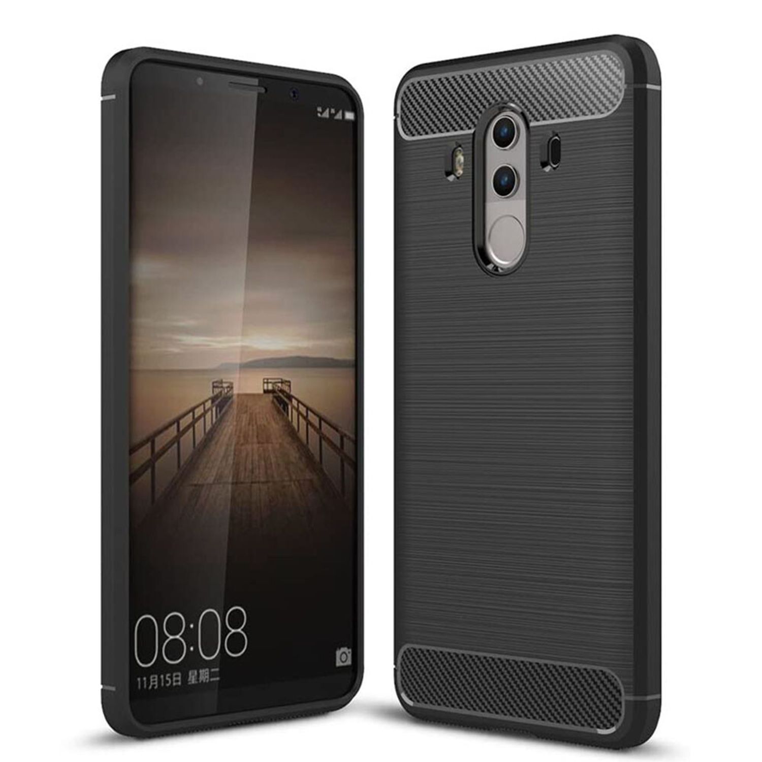 Husa Techsuit - Carbon Silicone - Huawei Mate 10 Pro - Black fotografia produsului