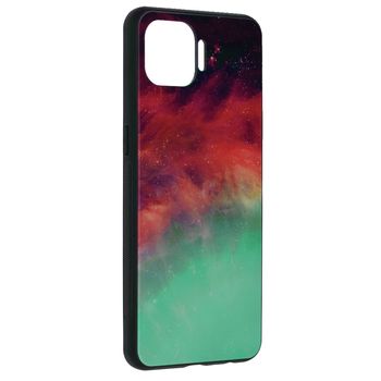 Husa cu spate din sticla techsuit - glaze series - oppo reno 4 lite / a93 - fiery ocean