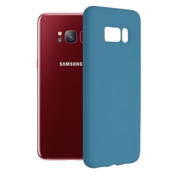 Husa premium techsuit - soft edge silicone - samsung galaxy s8 - denim blue