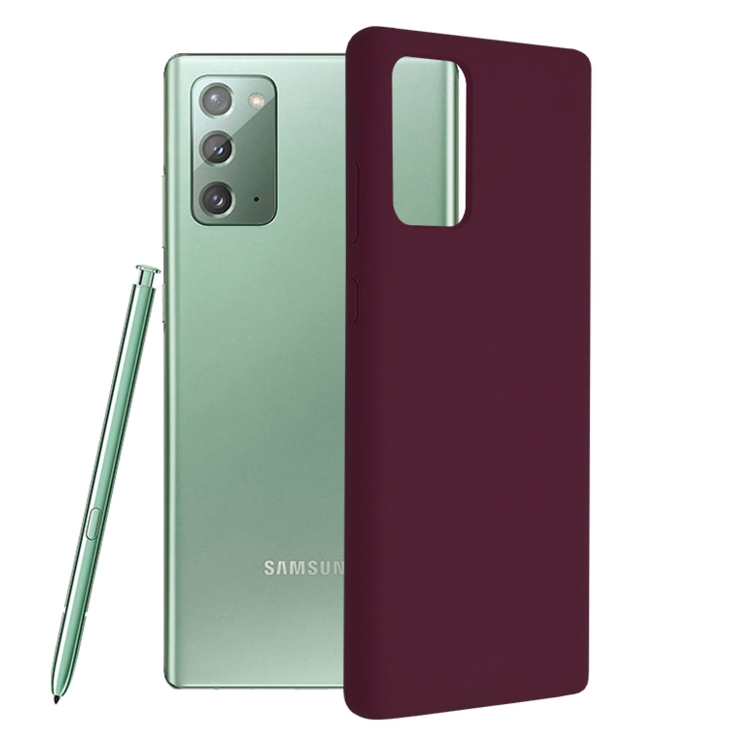 Husa premium Techsuit - Soft Edge Silicone - Samsung Galaxy Note 20 - Plum Violet fotografia produsului