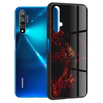 Husa cu spate din sticla techsuit - glaze series - huawei nova 5t / honor 20 - red nebula