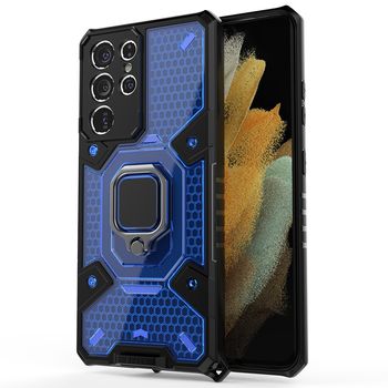 Husa techsuit - honeycomb armor - samsung galaxy s21 ultra - albastru