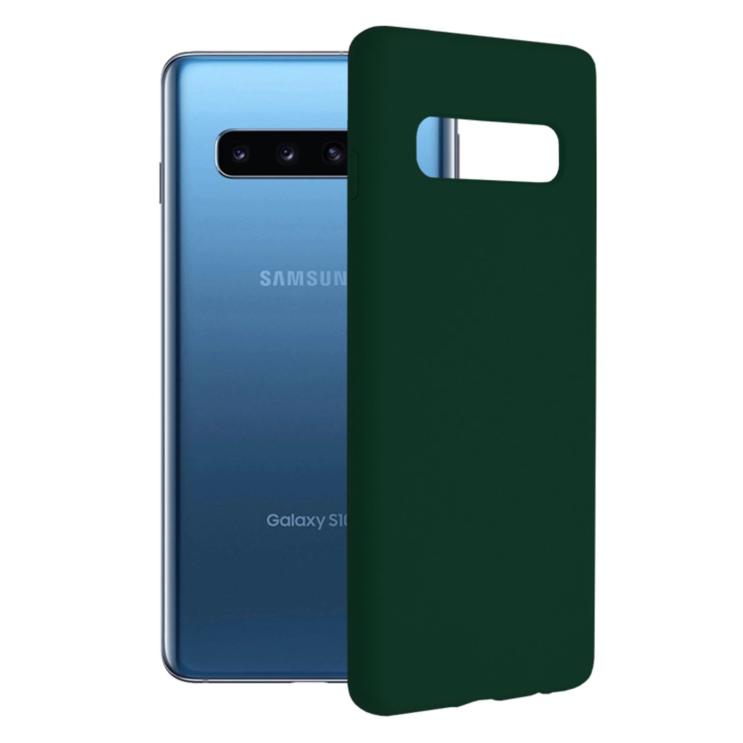 Husa premium Techsuit - Soft Edge Silicone - Samsung Galaxy S10 - Dark Green fotografia produsului
