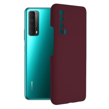 Husa premium techsuit - soft edge silicone - huawei p smart 2021 - plum violet