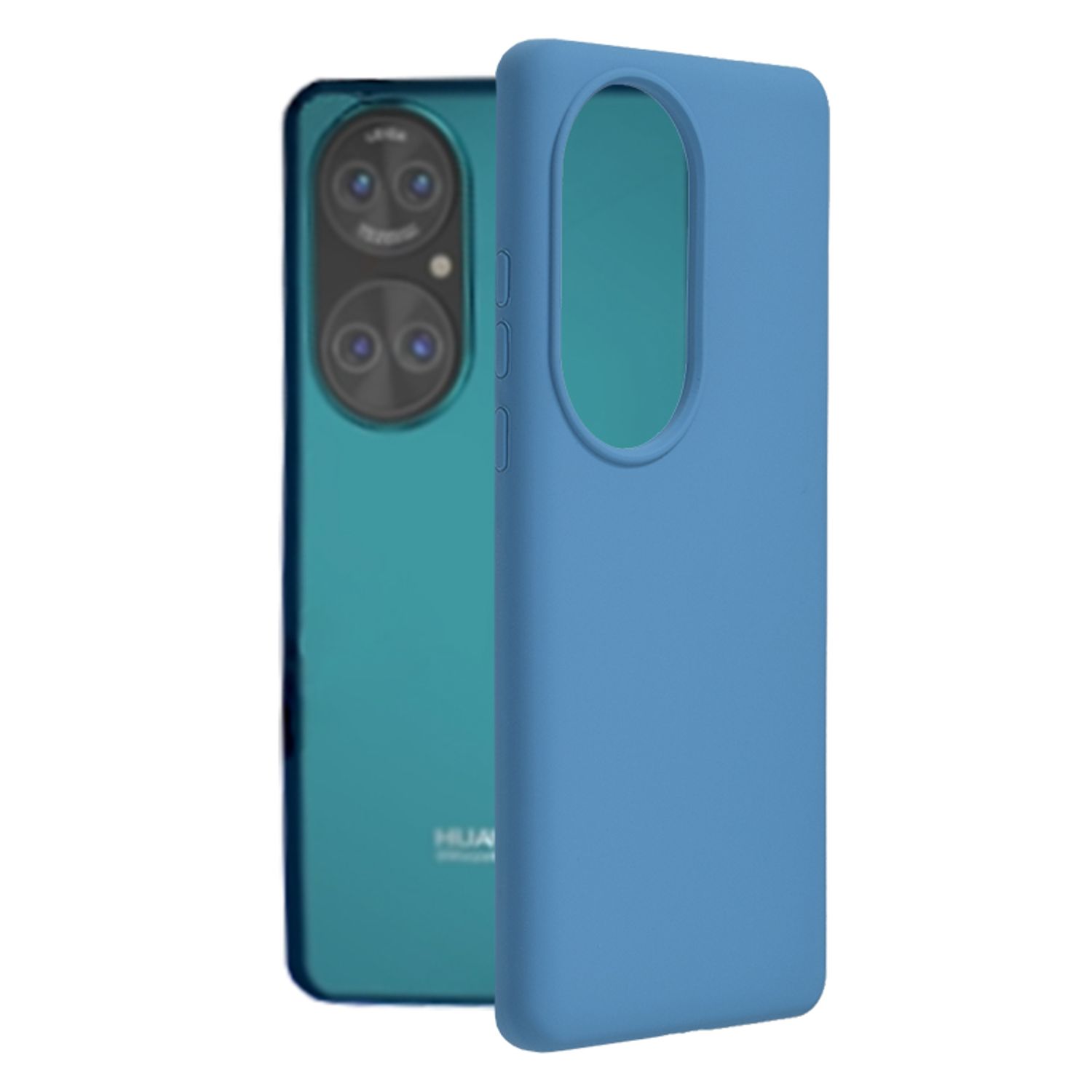 Husa premium Techsuit - Soft Edge Silicone - Huawei P50 Pro - Denim Blue fotografia produsului