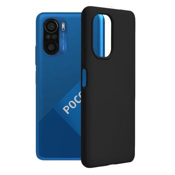 Husa premium techsuit - soft edge silicone - xiaomi poco f3 - black