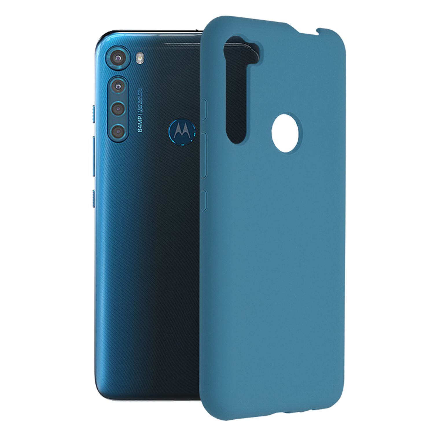 Husa premium Techsuit - Soft Edge Silicone - Motorola One Fusion Plus - Denim Blue fotografia produsului