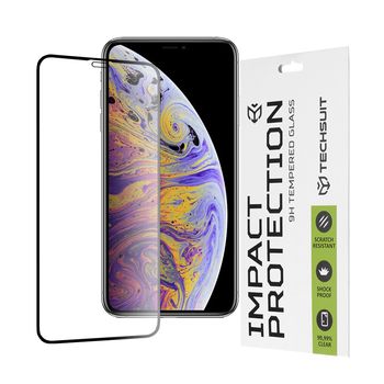 Folie sticla iphone xs max / 11 pro max,full cover, full glue glass, black