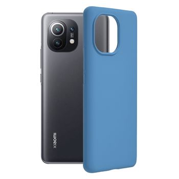 Husa premium techsuit - soft edge silicone - xiaomi mi 11 - denim blue