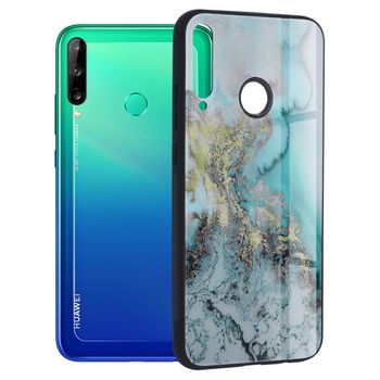 Husa cu spate din sticla techsuit - glaze series - huawei p40 lite e - blue ocean