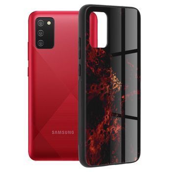 Husa cu spate din sticla techsuit - glaze series - samsung galaxy a02s - red nebula