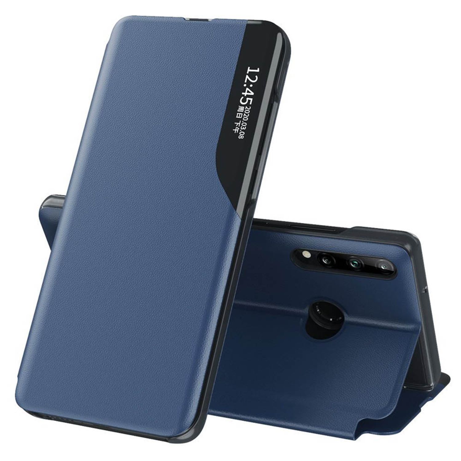 Husa tip carte Techsuit - eFold Series - Huawei P40 Lite E - Dark Blue fotografia produsului